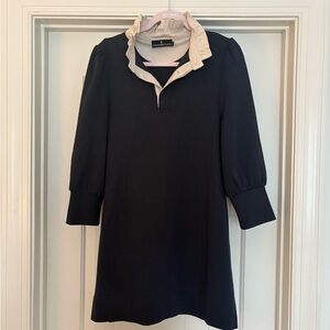 Tuckernuck Black Sheath Dress with Ruffle Collar